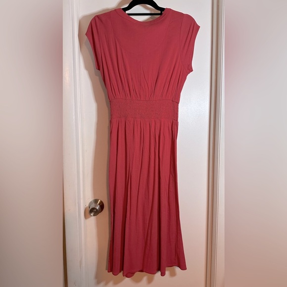 NWT Market & Spruce Neriah Smocked Aline Dress Red Midi Small - Picture 10 of 12